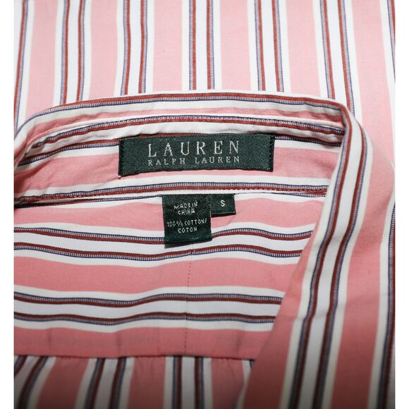 Ralph Lauren Pink Striped Long Sleeve Button Down Shirt Cotton Size Small - Picture 4 of 4